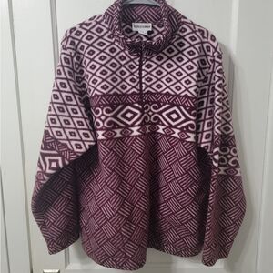 Alfred Dunner oversized 1/4 fleece pullover with pockets sz m